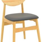 Καρέκλα Cardith pakoworld rubberwood-plywood σε φυσική απόχρωση-pu μαύρο 48x51x78εκ