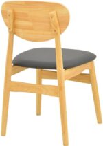 Καρέκλα Cardith pakoworld rubberwood-plywood σε φυσική απόχρωση-pu μαύρο 48x51x78εκ - Image 3