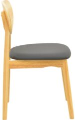 Καρέκλα Cardith pakoworld rubberwood-plywood σε φυσική απόχρωση-pu μαύρο 48x51x78εκ - Image 4