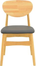 Καρέκλα Cardith pakoworld rubberwood-plywood σε φυσική απόχρωση-pu μαύρο 48x51x78εκ - Image 5