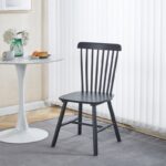 Καρέκλα Bristol pakoworld rubberwood σε μαύρη απόχρωση 45x51x86εκ - Image 3