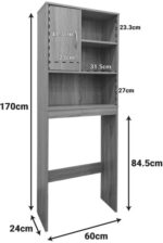 Έπιπλο μπάνιου Tazien pakoworld σε ανθρακί απόχρωση 60x24x168.5εκ - Image 4