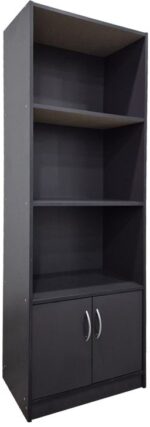 Βιβλιοθήκη Tekaro pakoworld σε ανθρακί απόχρωση 60x29x166εκ - Image 2