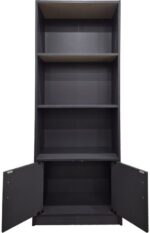Βιβλιοθήκη Tekaro pakoworld σε ανθρακί απόχρωση 60x29x166εκ - Image 3