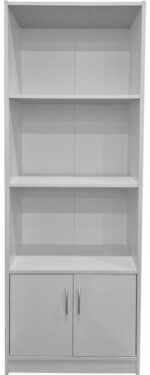 Βιβλιοθήκη Tekaro pakoworld σε λευκή απόχρωση 60x29x166εκ - Image 3