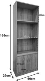 Βιβλιοθήκη Tekaro pakoworld σε λευκή απόχρωση 60x29x166εκ - Image 4