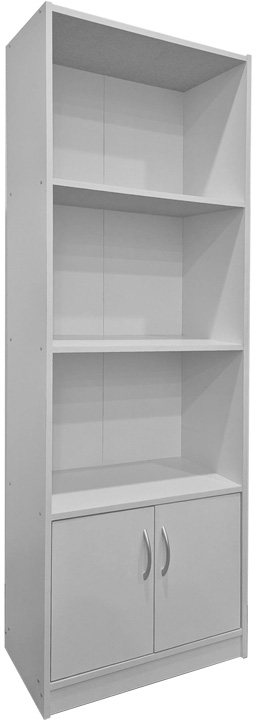 383-000006 Βιβλιοθήκη Tekaro pakoworld σε λευκή απόχρωση 60x29x166εκ - Image 1