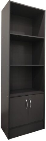 Βιβλιοθήκη Tekaro pakoworld σε ανθρακί απόχρωση 57x33x180εκ - Image 2