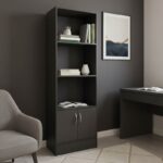 Βιβλιοθήκη Tekaro pakoworld σε ανθρακί απόχρωση 57x33x180εκ
