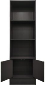 Βιβλιοθήκη Tekaro pakoworld σε ανθρακί απόχρωση 57x33x180εκ - Image 3