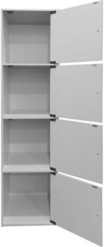Ντουλάπι-στήλη Gabino pakoworld σε λευκή απόχρωση 40x39x158εκ - Image 3