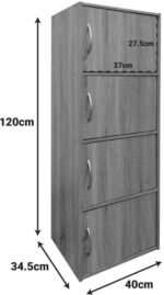 Ντουλάπι-στήλη Soline pakoworld σε sonoma απόχρωση 40x34.5x120εκ - Image 5