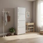 Ντουλάπι-στήλη Soline I pakoworld σε λευκή απόχρωση 40x34.5x120εκ