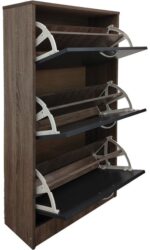 Παπουτσοθήκη Savaz pakoworld σε oak-ανθρακί απόχρωση 60x24x114εκ - Image 3