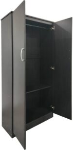 Ντουλάπα δίφυλλη Athos pakoworld σε wenge απόχρωση 80x42x180εκ - Image 2