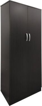 Ντουλάπα δίφυλλη Athos pakoworld σε wenge απόχρωση 80x42x180εκ