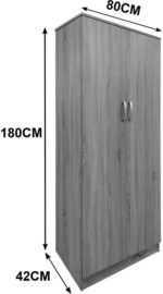 Ντουλάπα δίφυλλη Athos pakoworld σε wenge απόχρωση 80x42x180εκ - Image 5