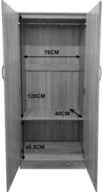 Ντουλάπα δίφυλλη Athos pakoworld σε wenge απόχρωση 80x42x180εκ - Image 6