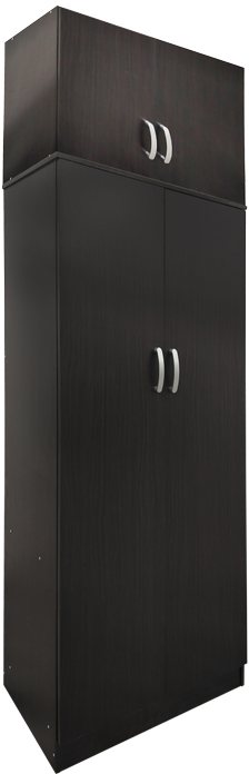 383-000084 Ντουλάπα δίφυλλη και πατάρι Athos pakoworld σε wenge απόχρωση 80x42x240εκ - Image 1