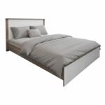 Κρεβάτι Athos pakoworld σε sonoma-λευκή απόχρωση 140x200εκ