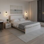 Κρεβάτι Athos pakoworld σε sonoma-λευκό απόχρωση 160x200εκ - Image 2