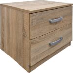 Κομοδίνο Athos pakoworld σε sonoma απόχρωση 48x40x41.5εκ