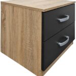 Κομοδίνο Athos pakoworld σε sonoma-ανθρακί απόχρωση 48x40x41.5εκ