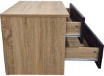 Κομοδίνο Athos pakoworld σε sonoma-ανθρακί απόχρωση 48x40x41.5εκ - Image 4
