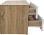 Κομοδίνο Athos pakoworld σε sonoma-λευκή απόχρωση 48x40x41.5εκ - Image 4