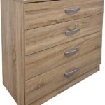 Συρταριέρα Athos pakoworld σε sonoma απόχρωση 80x40x79εκ