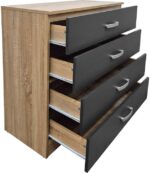 Συρταριέρα Athos pakoworld σε sonoma-ανθρακί απόχρωση 80x40x79εκ - Image 2