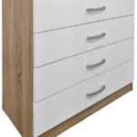 Συρταριέρα Athos pakoworld σε sonoma-λευκή απόχρωση 80x40x79εκ