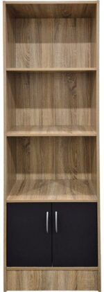 Βιβλιοθήκη Tekaro pakoworld sonoma-ανθρακί 57x33x180εκ - Image 3