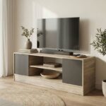 Έπιπλο τηλεόρασης Sasa pakoworld sonoma-ανθρακί 120x35x41.5εκ