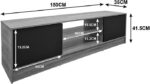 Έπιπλο τηλεόρασης Sasa pakoworld sonoma-ανθρακί 150x35x41.5εκ - Image 5