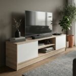 Έπιπλο τηλεόρασης Sasa pakoworld sonoma-λευκό 150x35x41.5εκ