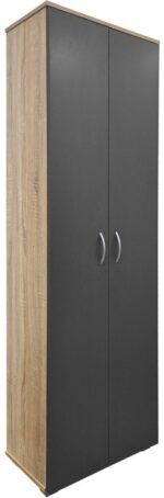 Παπουτσοθήκη-Ντουλάπα Racka pakoworld sonoma-ανθρακί 58x34x186εκ - Image 3