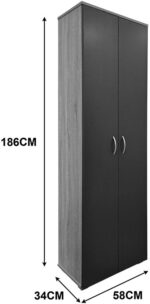Παπουτσοθήκη-Ντουλάπα Racka pakoworld sonoma-ανθρακί 58x34x186εκ - Image 5