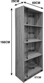 Βιβλιοθήκη Kendy pakoworld λευκό 60x30x167εκ - Image 3