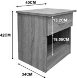 Κομοδίνο Bedy pakoworld ανθρακί 40x34x42εκ - Image 5