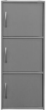 Ντουλάπι-στήλη Soline pakoworld ανοιχτό γκρι 40x34.5x90.5εκ - Image 3