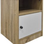 Κομοδίνο Lenea pakoworld sonoma-λευκό 40x40x50εκ