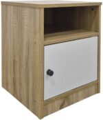 Κομοδίνο Lenea pakoworld sonoma-λευκό 40x40x50εκ
