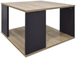 Τραπέζι σαλονιού Zelegan pakoworld sonoma-ανθρακί 60x60x39εκ - Image 2