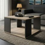 Τραπέζι σαλονιού Zelegan pakoworld sonoma-ανθρακί 60x60x39εκ