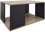 Τραπέζι σαλονιού Zelegan pakoworld sonoma-ανθρακί 90x60x44.5εκ - Image 2