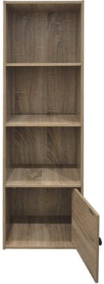 Βιβλιοθήκη-στήλη Lenobia pakoworld με ντουλάπι sonoma 30.5x24x95εκ - Image 2