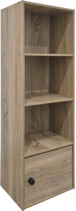 Βιβλιοθήκη-στήλη Lenobia pakoworld με ντουλάπι sonoma 30.5x24x95εκ