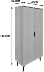 Παπουτσοθήκη-ντουλάπα Oufelia pakoworld λευκό 60x32.5x134.5εκ - Image 5
