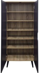 Παπουτσοθήκη-ντουλάπα Oufelia pakoworld sonoma-ανθρακί 60x32.5x134.5εκ - Image 2